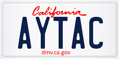 CA license plate AYTAC