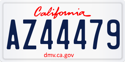 CA license plate AZ44479