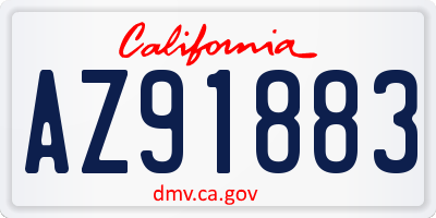 CA license plate AZ91883