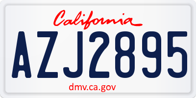 CA license plate AZJ2895