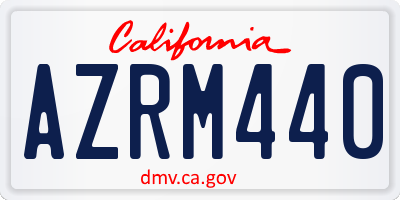 CA license plate AZRM440