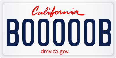 CA license plate B00000B