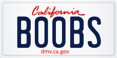 CA license plate B00BS