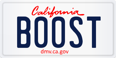 CA license plate B00ST