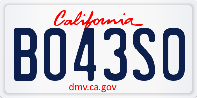 CA license plate B043S0