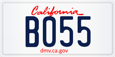 CA license plate B055