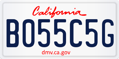 CA license plate B055C5G