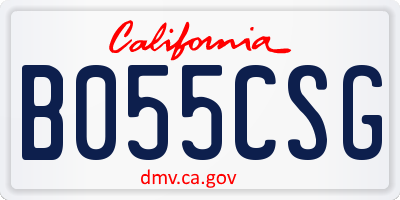 CA license plate B055CSG