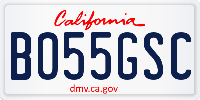 CA license plate B055GSC