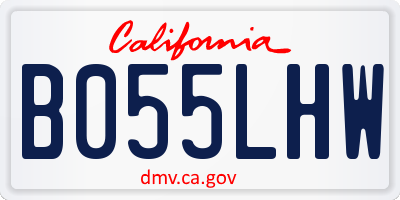 CA license plate B055LHW