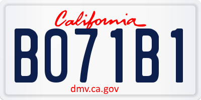 CA license plate B071B1