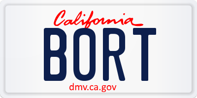 CA license plate B0RT