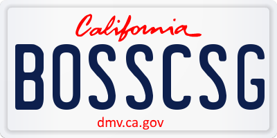 CA license plate B0SSCSG