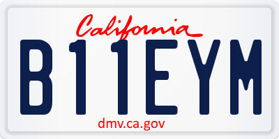 CA license plate B11EYM