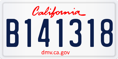 CA license plate B141318