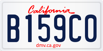 CA license plate B159C0