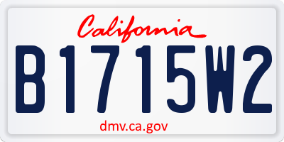 CA license plate B1715W2