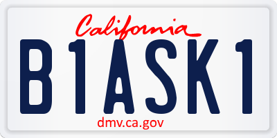 CA license plate B1ASK1