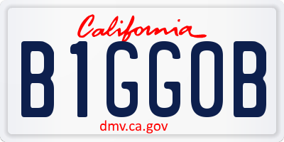 CA license plate B1GG0B