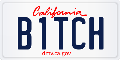 CA license plate B1TCH