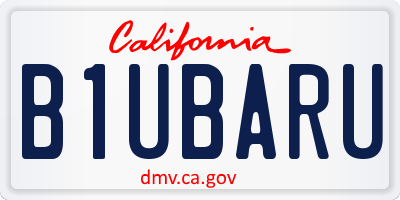 CA license plate B1UBARU