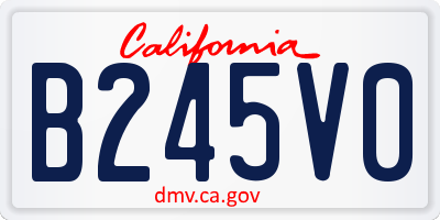 CA license plate B245V0