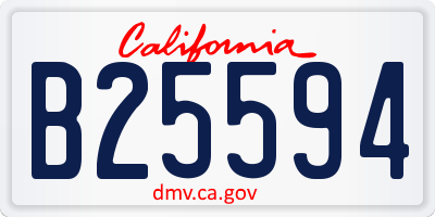 CA license plate B25594