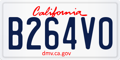 CA license plate B264V0