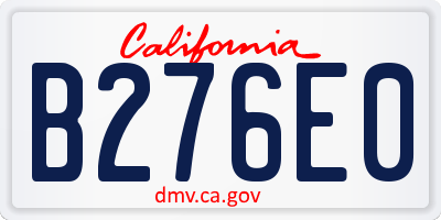 CA license plate B276E0