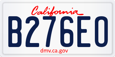 CA license plate B276EO