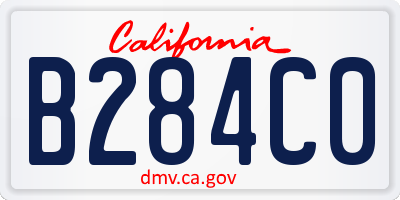 CA license plate B284C0