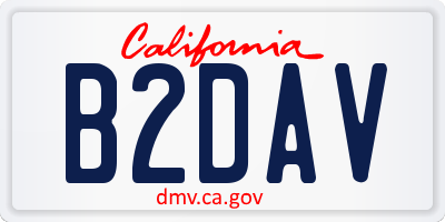 CA license plate B2DAV