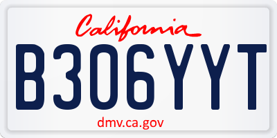 CA license plate B306YYT