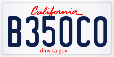 CA license plate B350C0