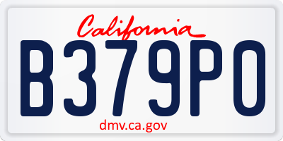 CA license plate B379P0