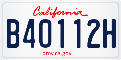 CA license plate B40112H