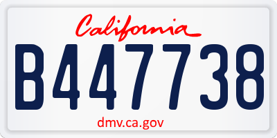 CA license plate B447738