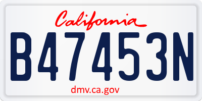 CA license plate B47453N