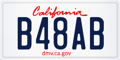 CA license plate B48AB