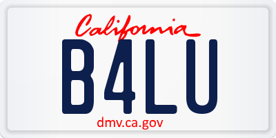 CA license plate B4LU