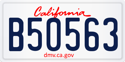 CA license plate B50563