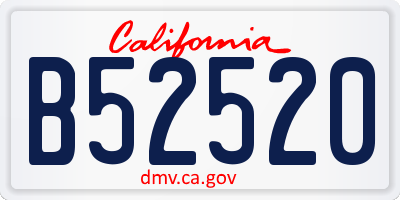 CA license plate B52520