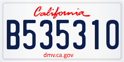 CA license plate B535310