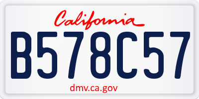 CA license plate B578C57