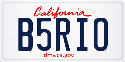 CA license plate B5RIO