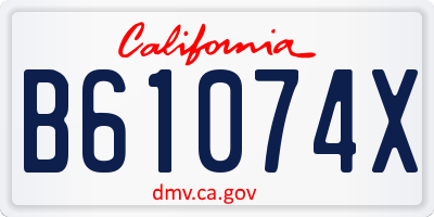 CA license plate B61074X