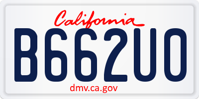 CA license plate B662U0