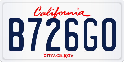 CA license plate B726G0