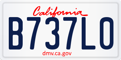 CA license plate B737L0