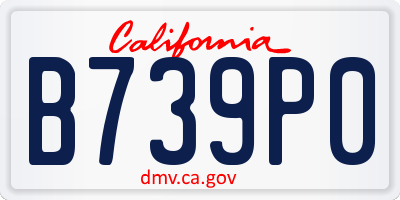 CA license plate B739P0